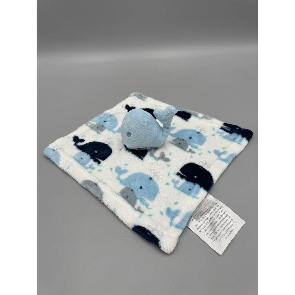 Cribmates Regent Baby Blue Whale Lovey Plush Security Blanket